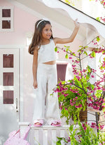 Conjunto Tricot Cropped com Wide Leg Cristal