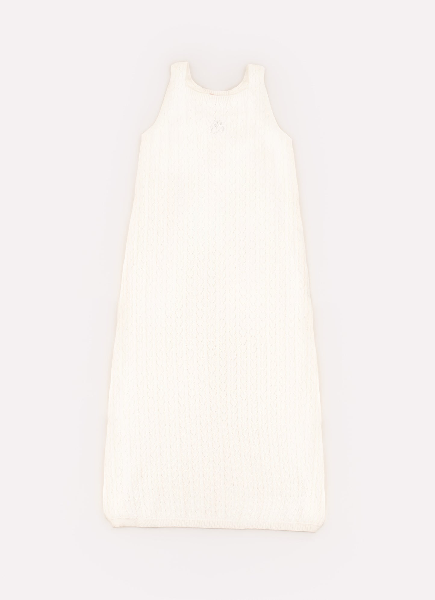 Vestido Longo Tricot Ponto Renda Cristal