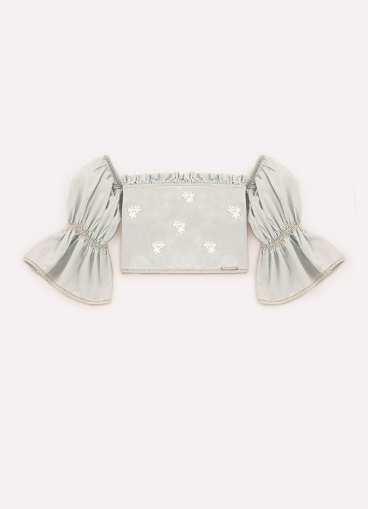 Blusa Cropped de Jeans
