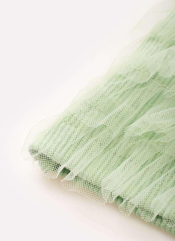 Blusa Alça Ribana e Tule