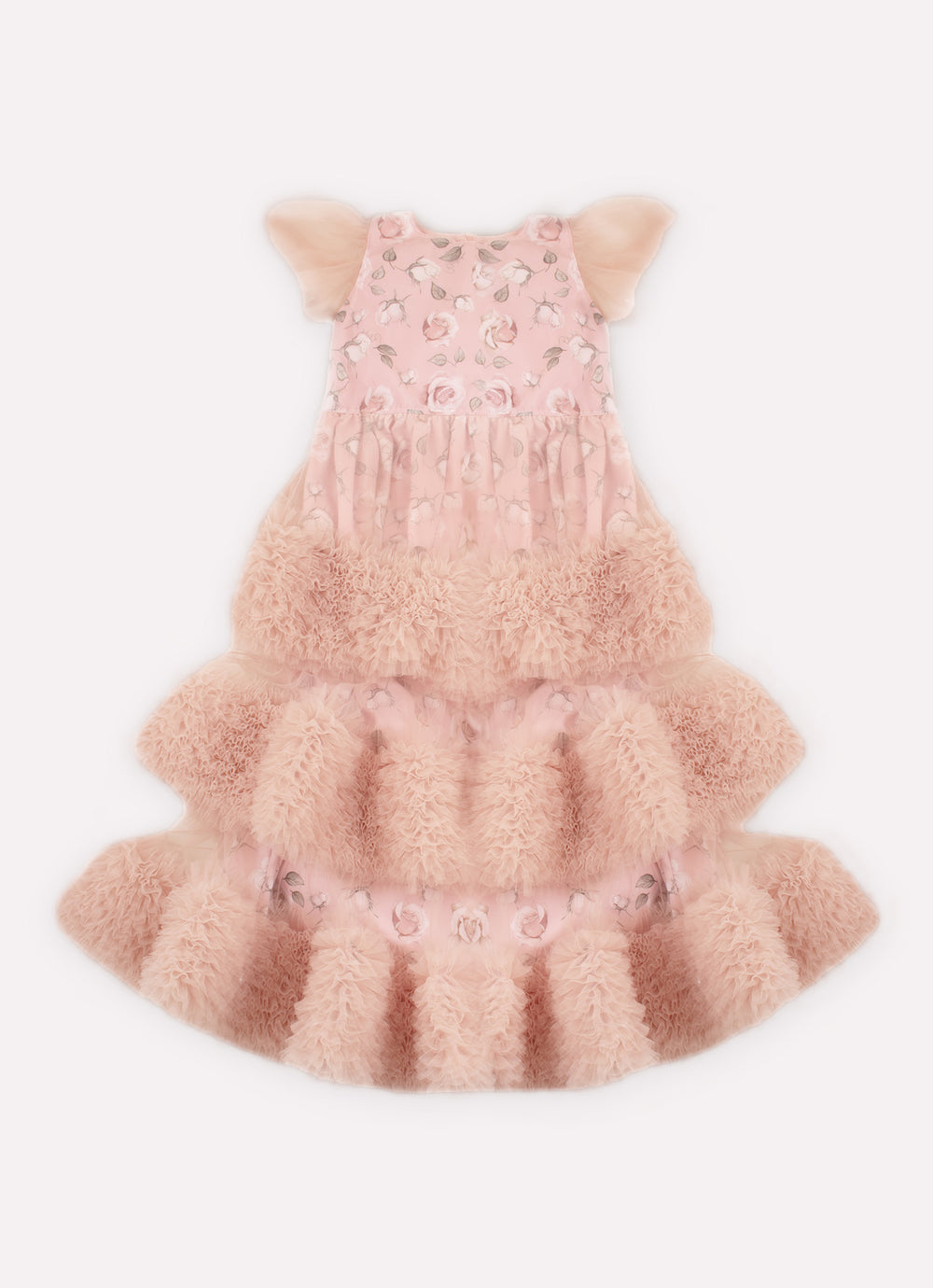 Vestido Longo Tricoline e Tule