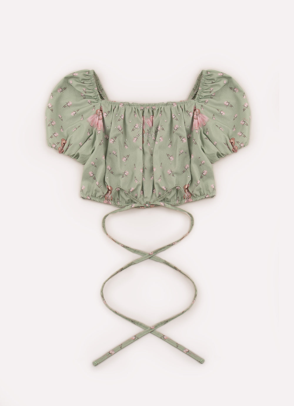 Blusa Cropped de Algodão com Estampas
