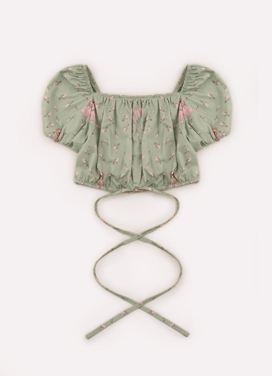 Blusa Cropped Algodão Estampado