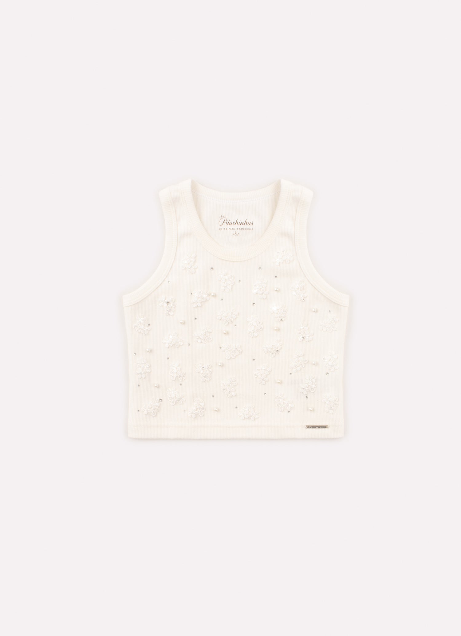 Blusa Cropped Ribana Flores