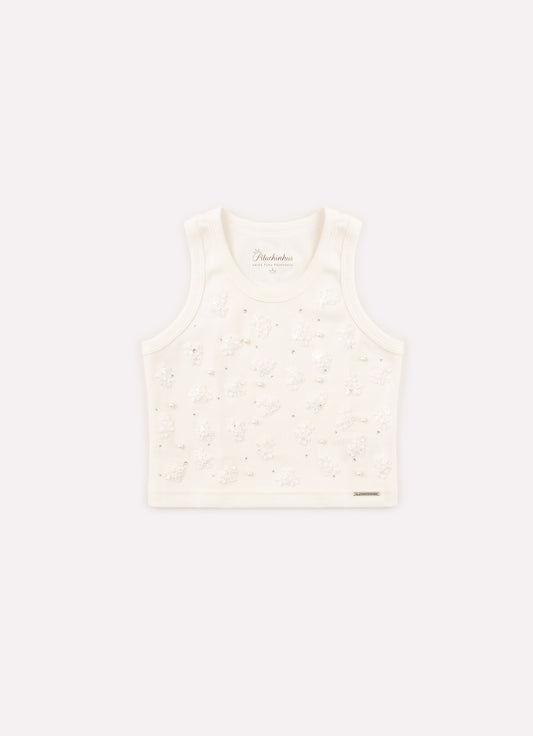 Blusa Cropped Ribana Flores