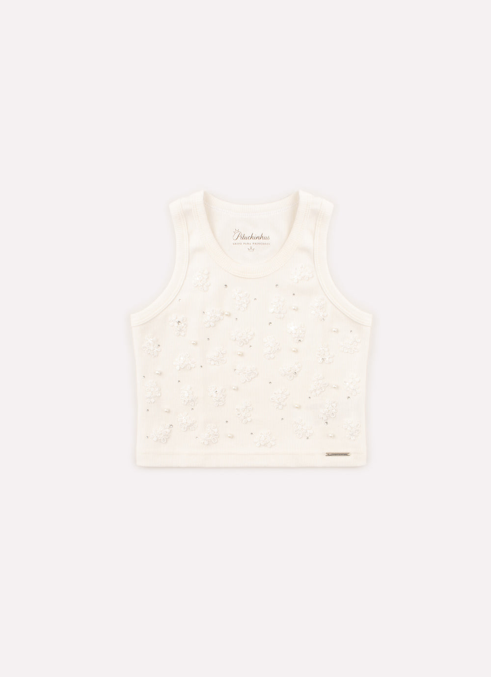 Blusa Cropped Ribana Flores