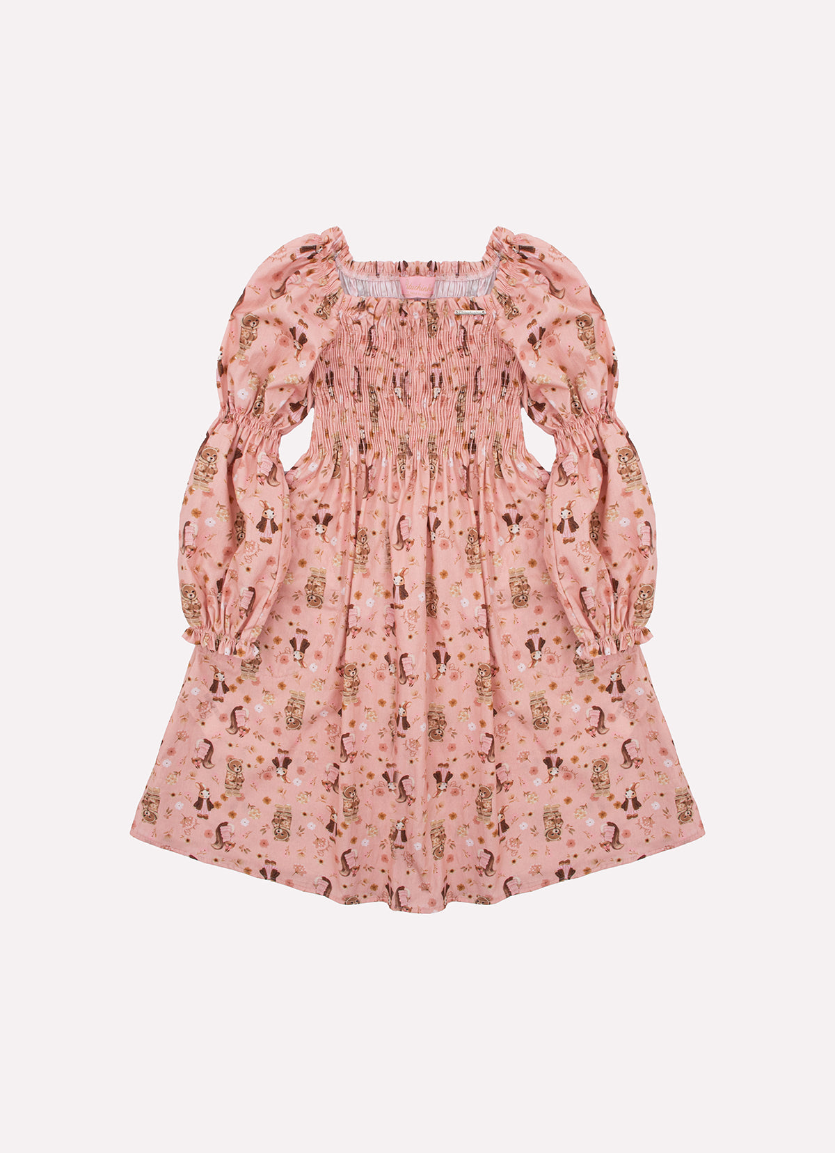 Vestido Algodão Lastex Manga Longa