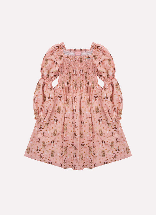 Vestido Algodão Lastex Manga Longa