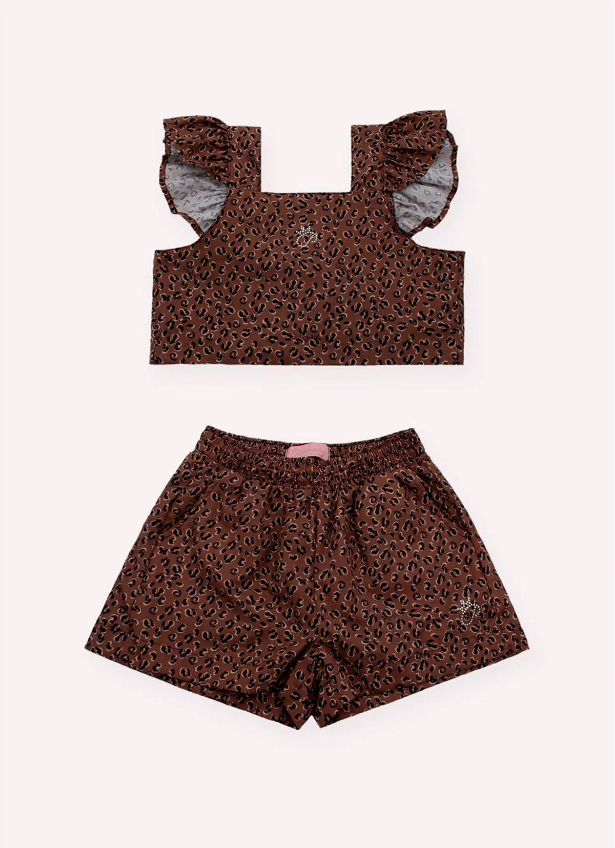 Conjunto Blusa Cropped e Short Algodão