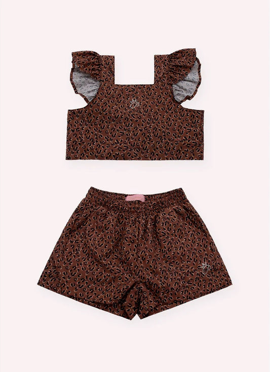 Conjunto Blusa Cropped e Short Algodão