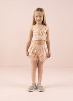 Conjunto Blusa Cropped e Short Algodão Lapelas