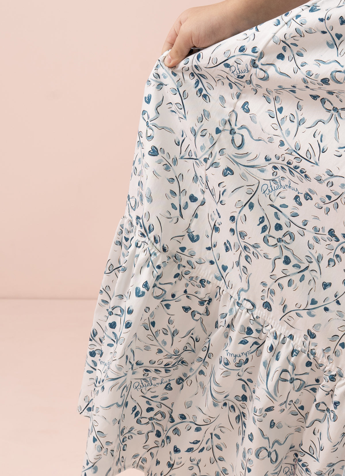 Vestido Algodão Floral Azul