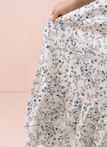 Vestido Algodão Floral Azul