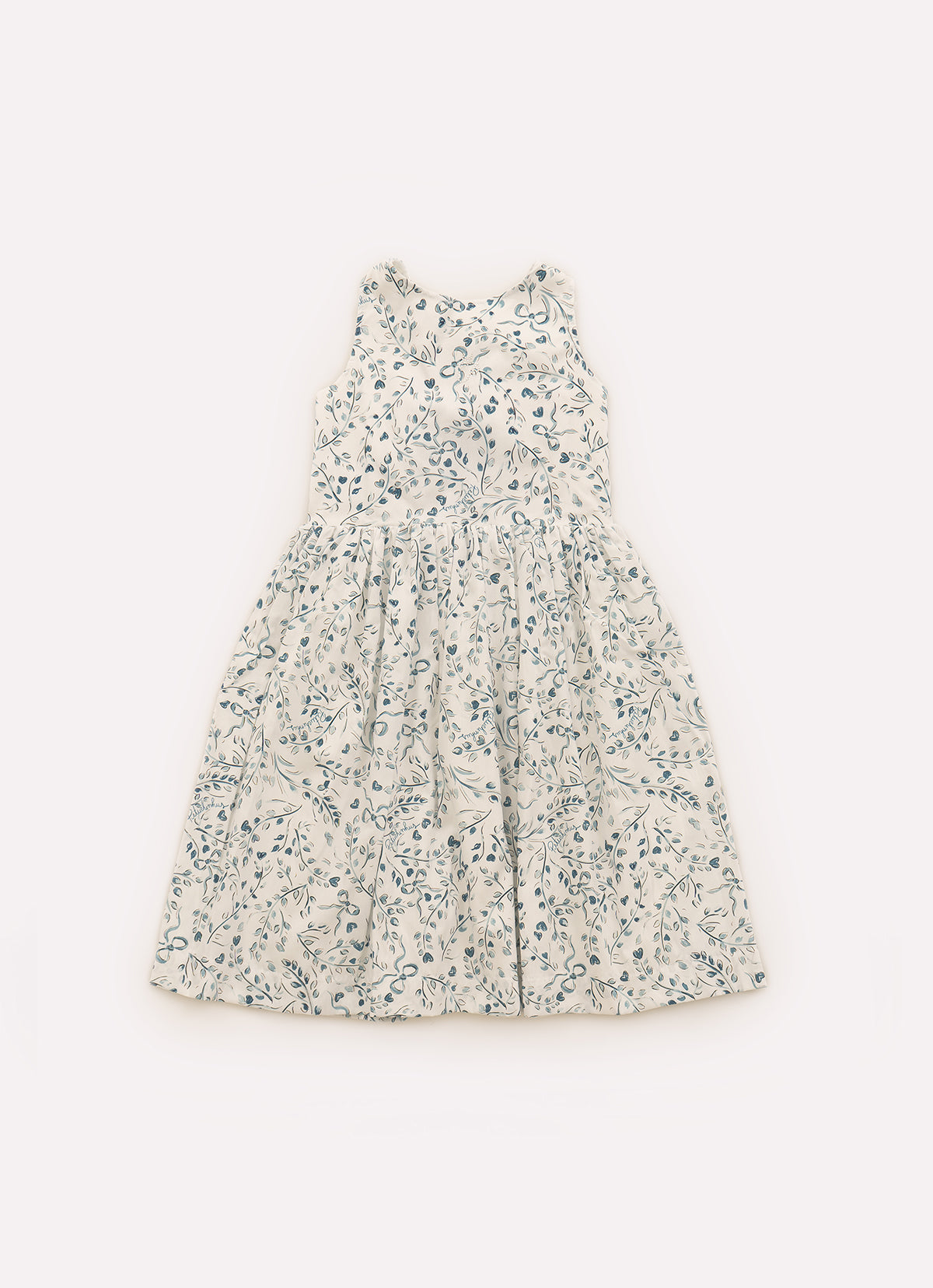 Vestido Algodão Multi Flores e Cachorrinhos Laço Costas
