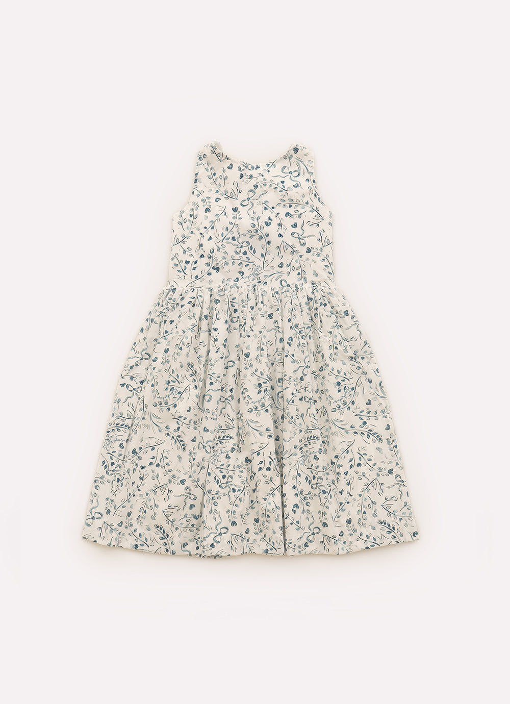 Vestido Algodão Multi Flores e Cachorrinhos Laço Costas