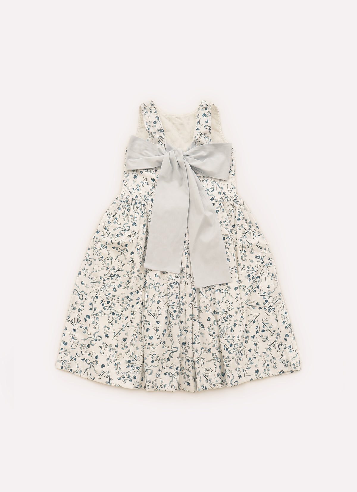 Vestido Algodão Multi Flores e Cachorrinhos Laço Costas