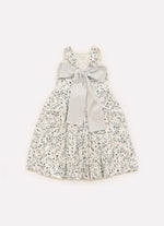 Vestido Algodão Multi Flores e Cachorrinhos Laço Costas
