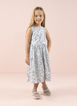 Vestido Algodão Multi Flores e Cachorrinhos Laço Costas