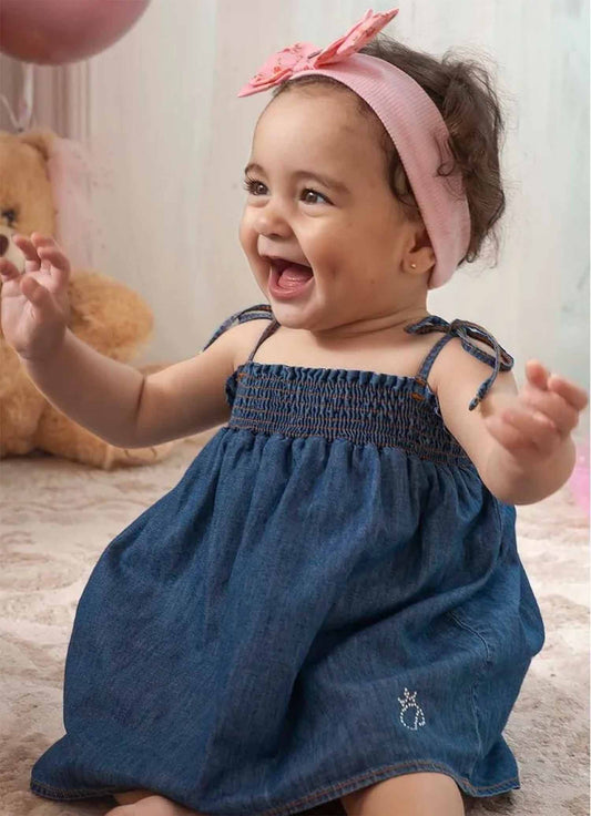 Vestido Alça Jeans Lastex