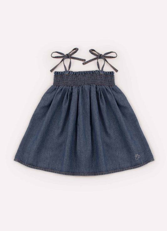 Vestido Alça Jeans Lastex