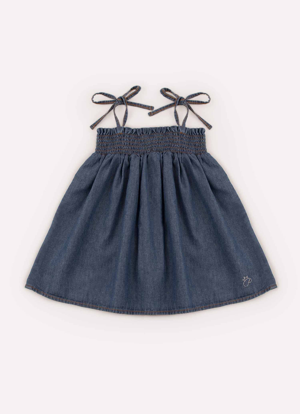Vestido Alça Jeans Lastex