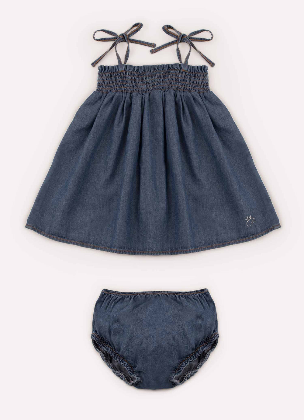 Vestido Alça Jeans Lastex