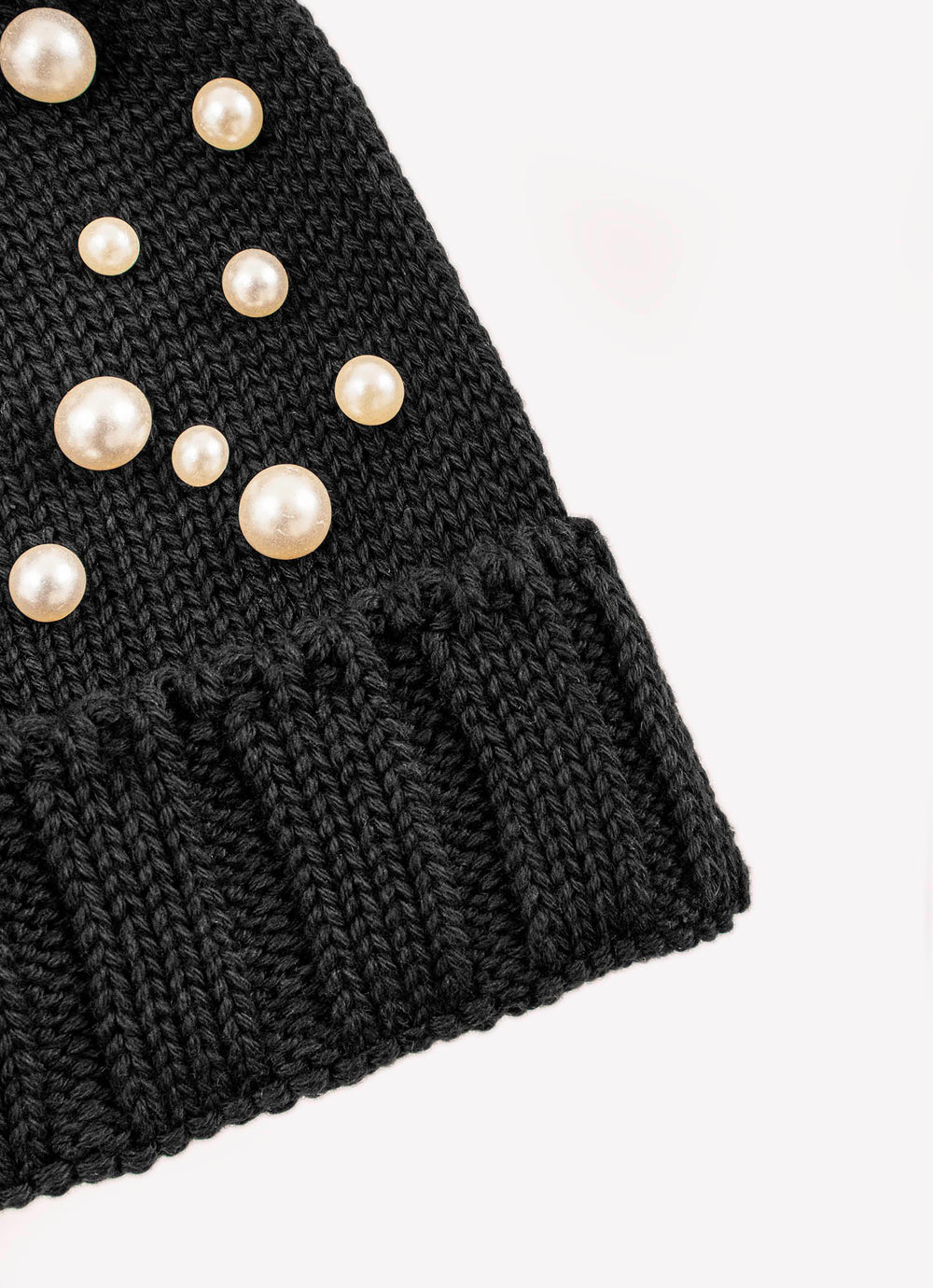 Touca Tricot Canelada Bordados Pompom Pele
