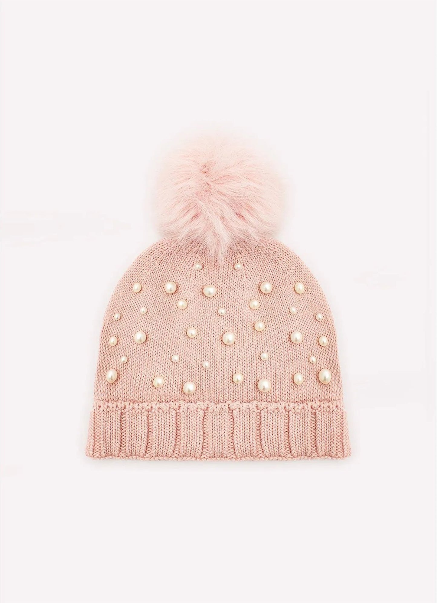 Touca Tricot Canelada Bordados Pompom Pele