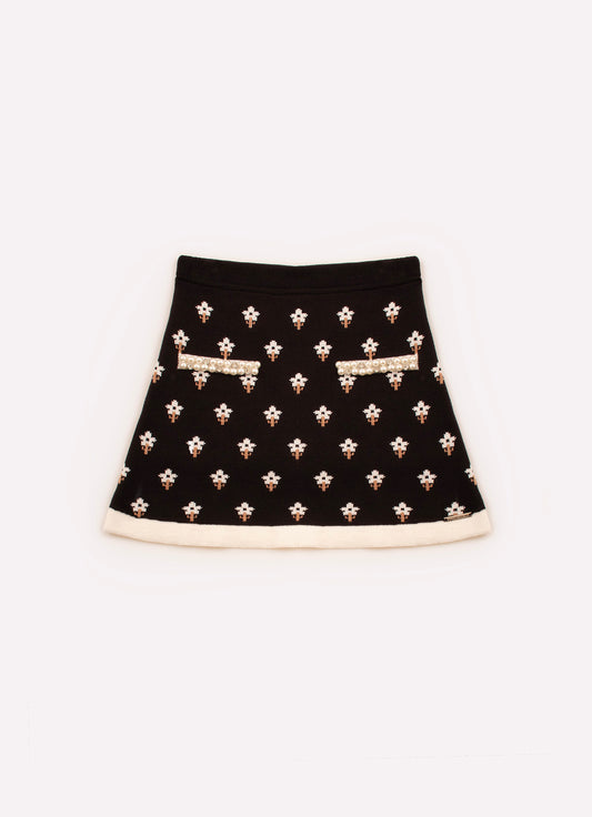 Saia Short Tricot Bordados