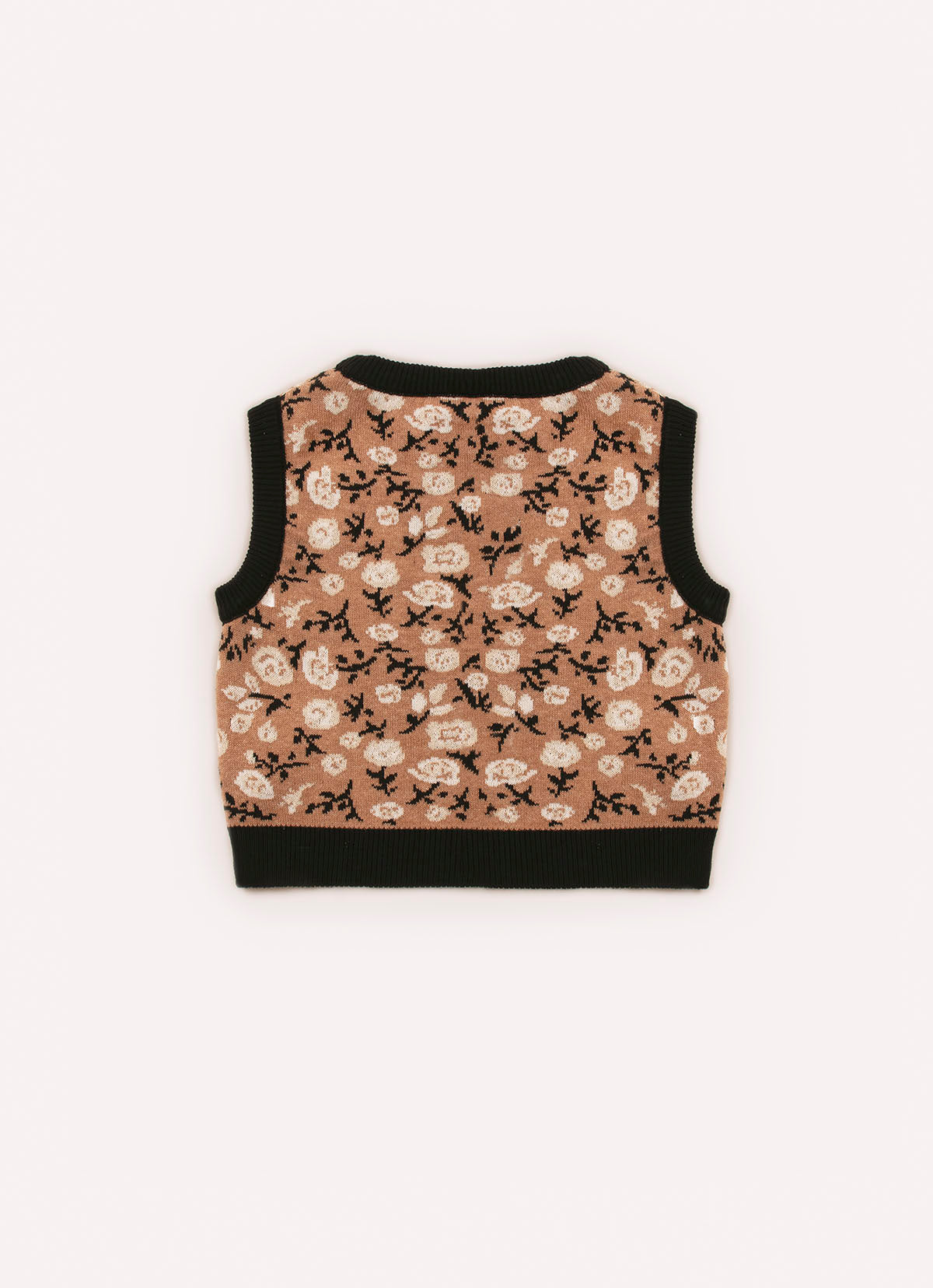 Colete Cropped Tricot Florzinhas