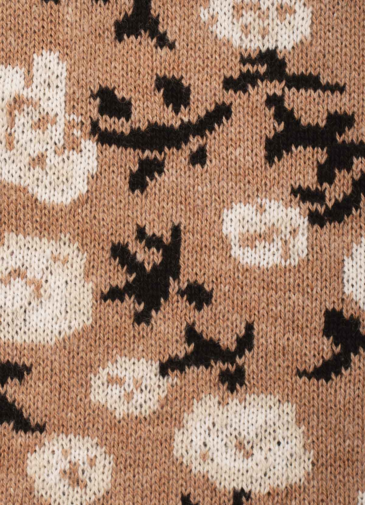 Colete Cropped Tricot Florzinhas
