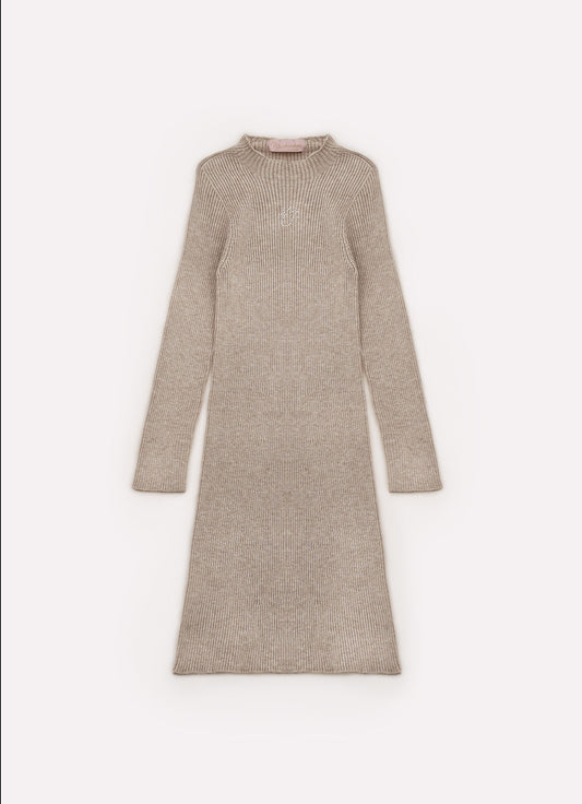 Vestido Tricot Canelado Sem Costura