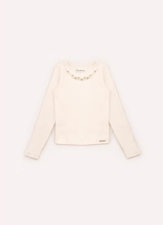 Blusa Rib Bordados Blusa Rib Bordados