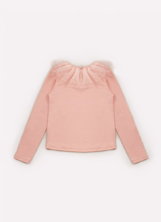 Blusa Cotton Gola Tule