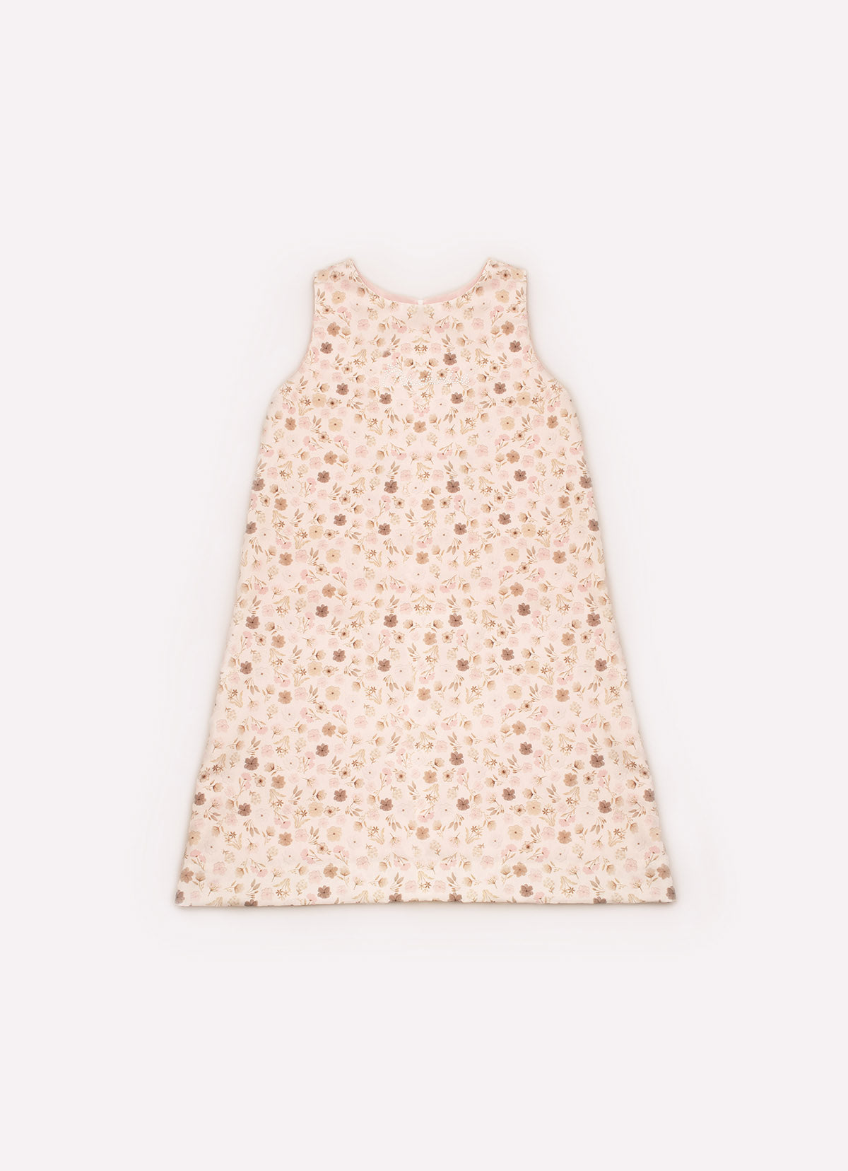 Vestido Algodão Estampado e Tule