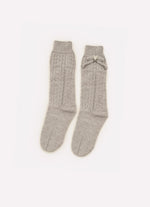 Meia Tricot Ponto Renda Laço