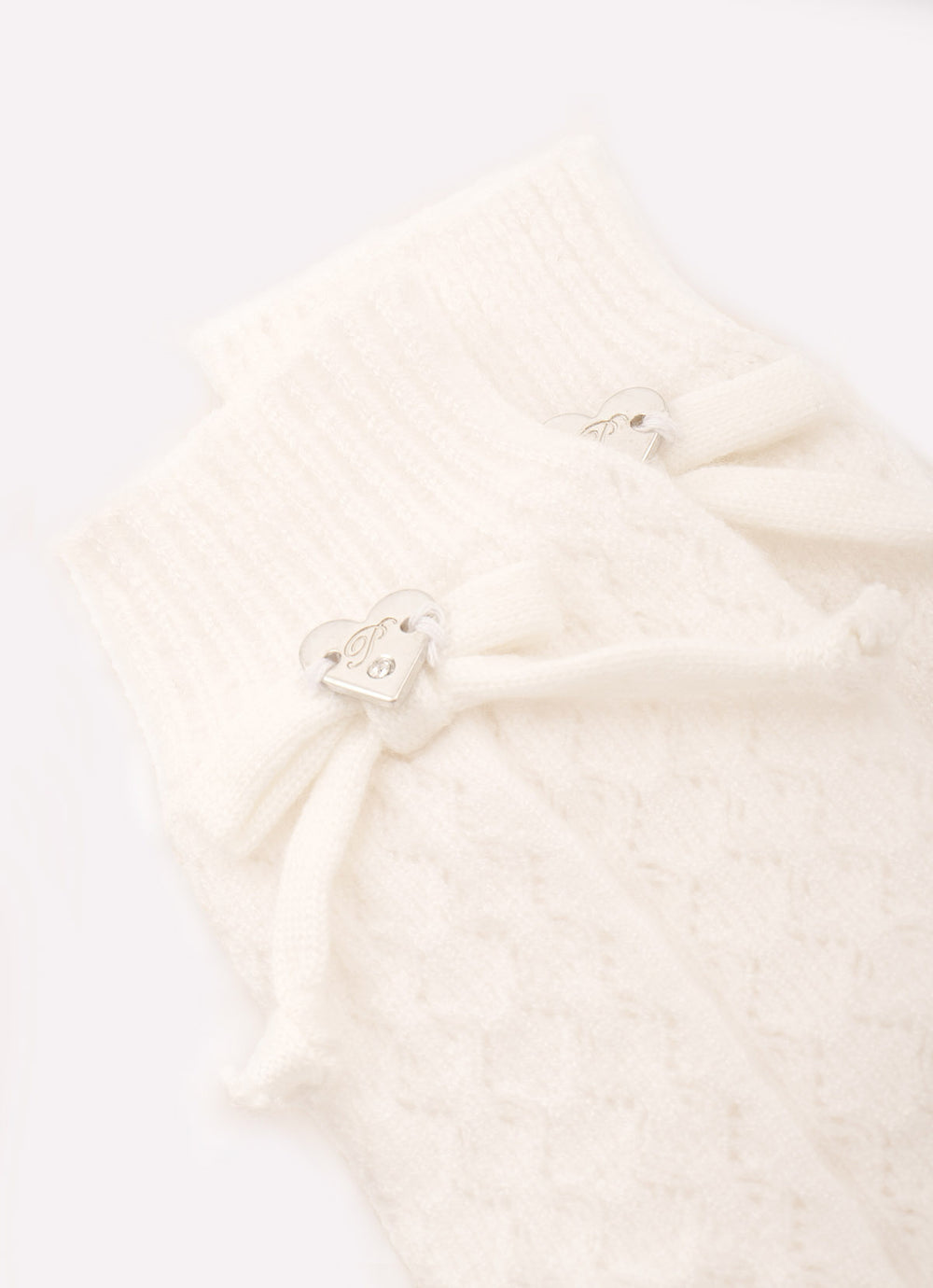 Meia Tricot Ponto Renda Laço