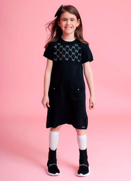 Vestido Tricot Monograma Cristal