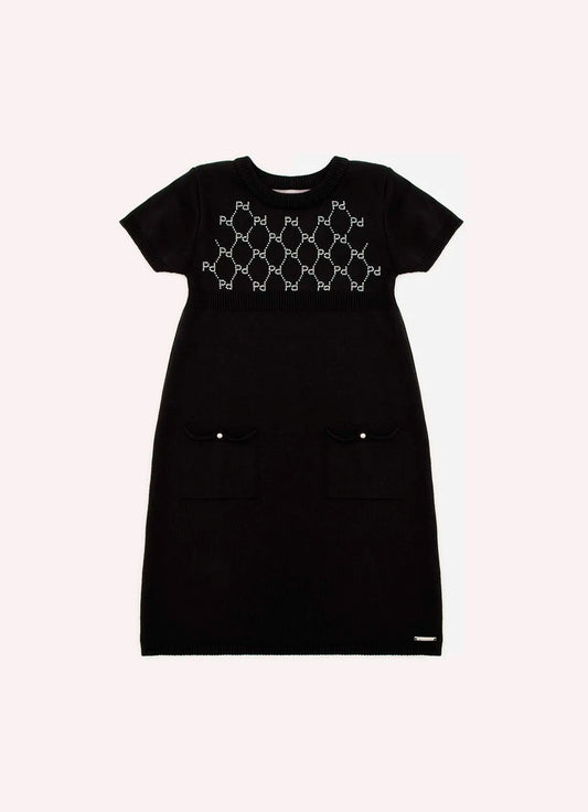 Vestido Tricot Monograma Cristal