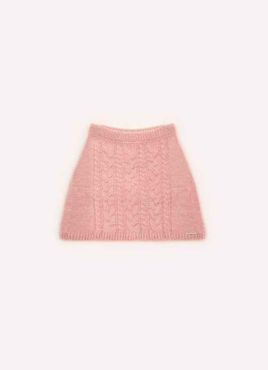 Saia Short Tricot Ponto Trança Sem Costura