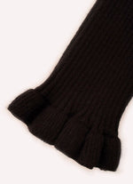 Vestido Tricot Canelado Gola Renda