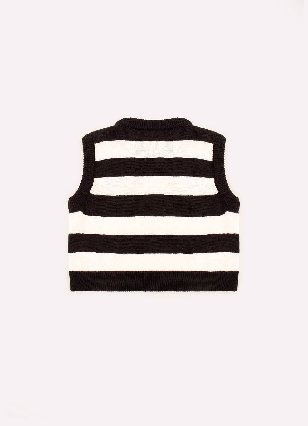 Colete Tricot Cropped Listrado Laços Cristal