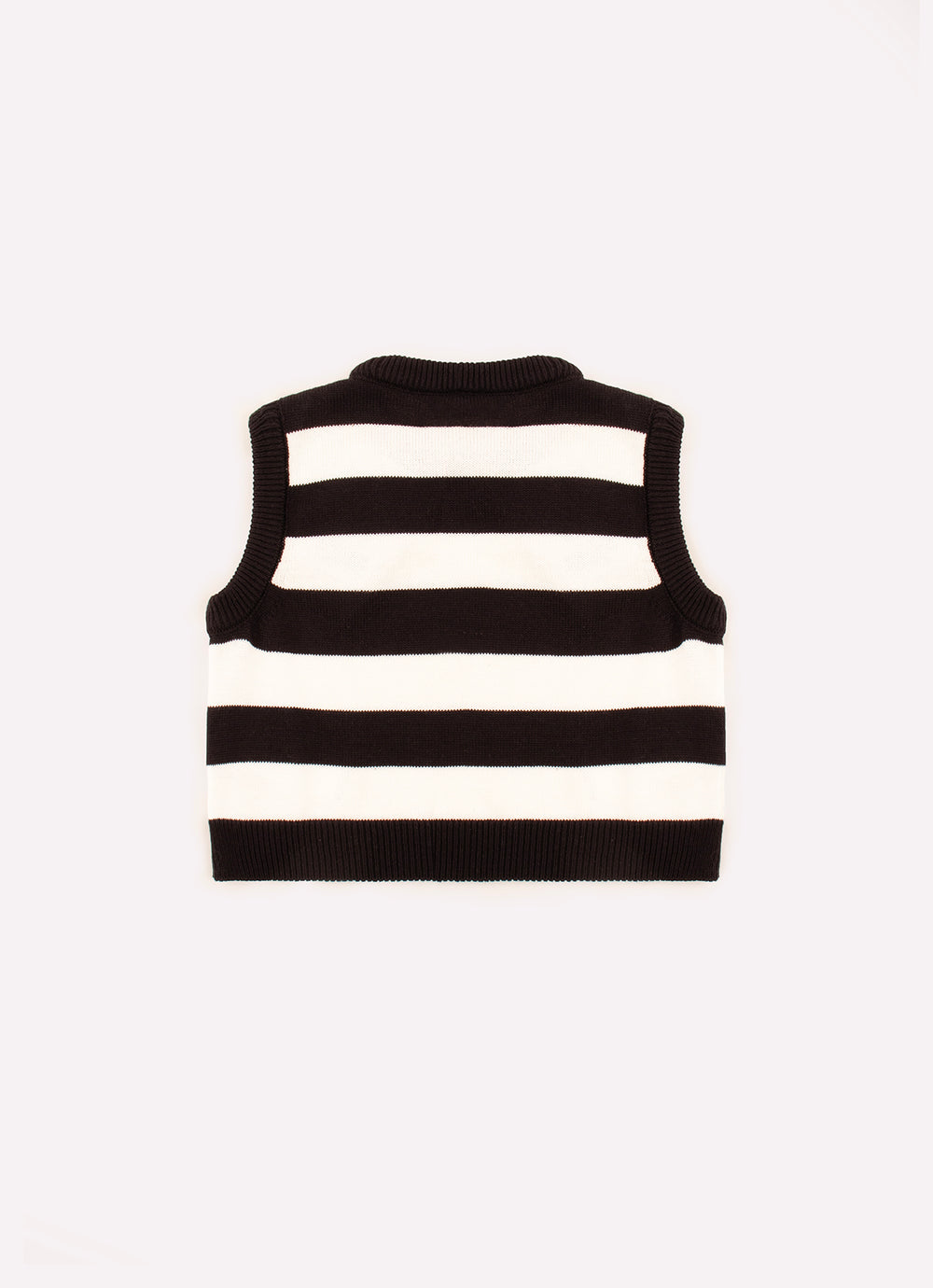 Colete Tricot Cropped Listrado Laços Cristal