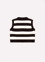 Colete Tricot Cropped Listrado Laços Cristal