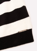 Colete Tricot Cropped Listrado Laços Cristal