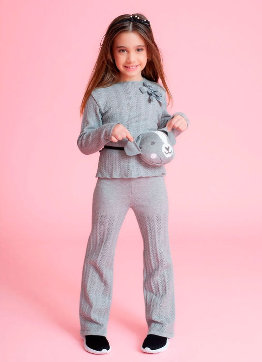 Blusa Tricot Ponto Rendado Laços