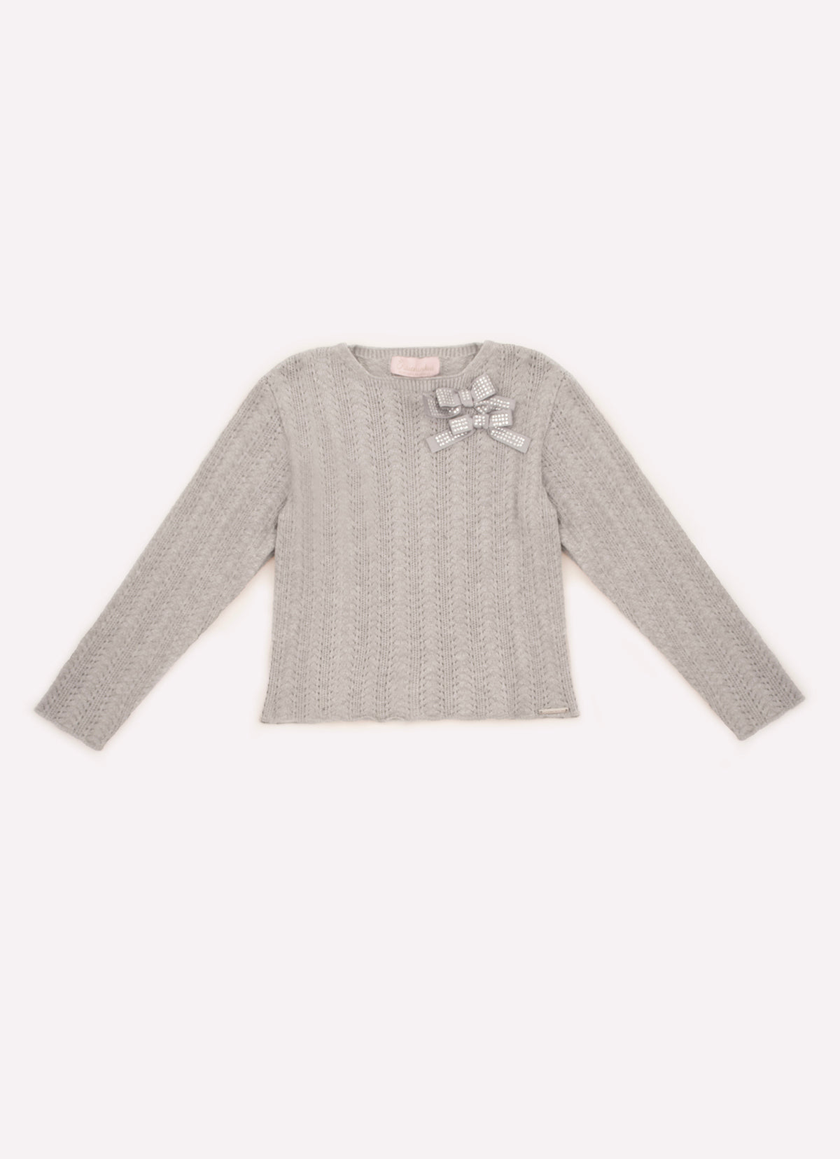 Blusa Tricot Ponto Rendado Laços