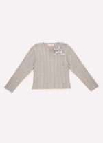 Blusa Tricot Ponto Rendado Laços