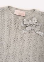 Blusa Tricot Ponto Rendado Laços