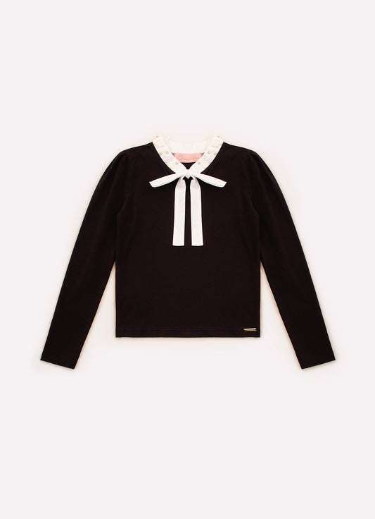 Blusa Cotton Gola Tricoline Bordados